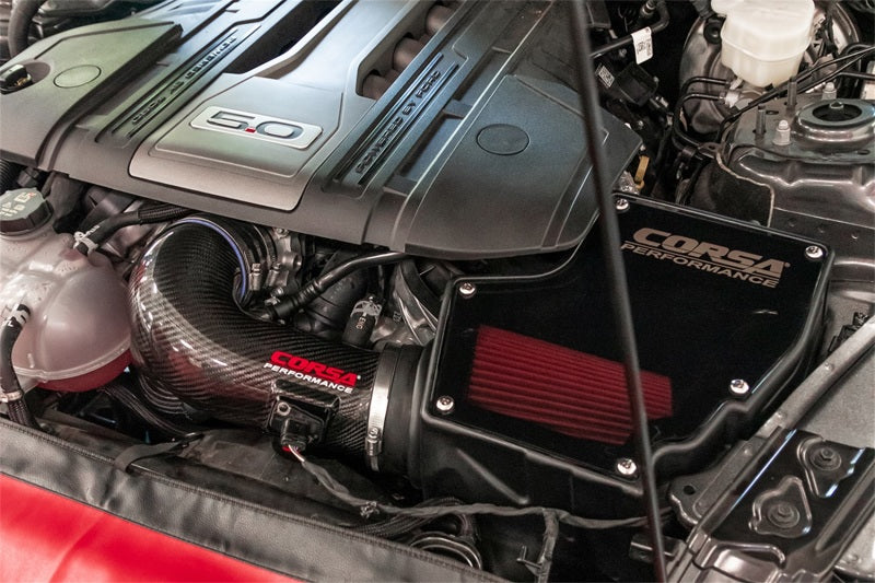CORSA Performance 44007D Corsa 2018-2023 Ford Mustang GT 5.0L V8 Carbon Fiber Air Intake w/ DryTech Filter