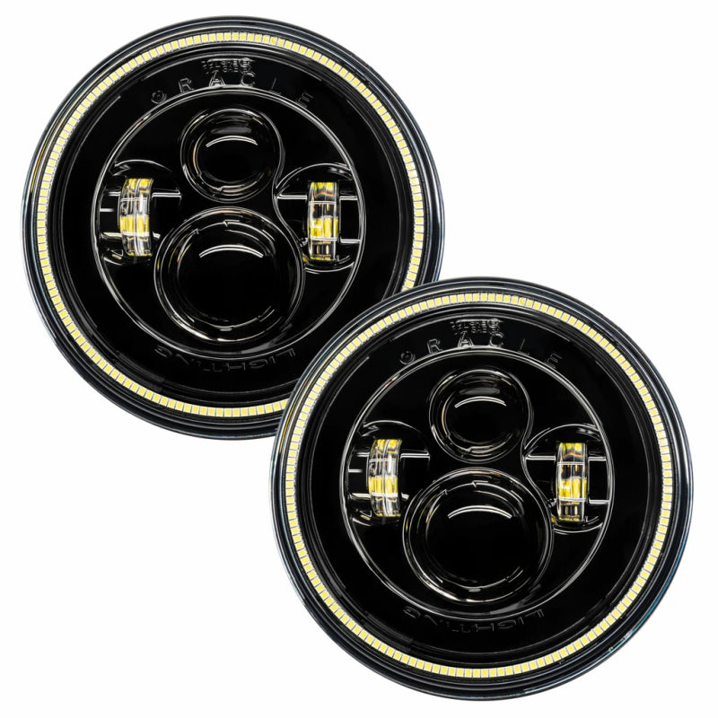 ORACLE Lighting 5769-001 Oracle 7in High Powered LED Headlights - Black Bezel - White