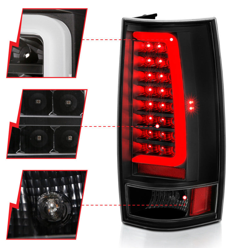 ANZO 311321 2007-2014 Chevy Tahoe LED Taillight Plank Style Black w/Clear Lens