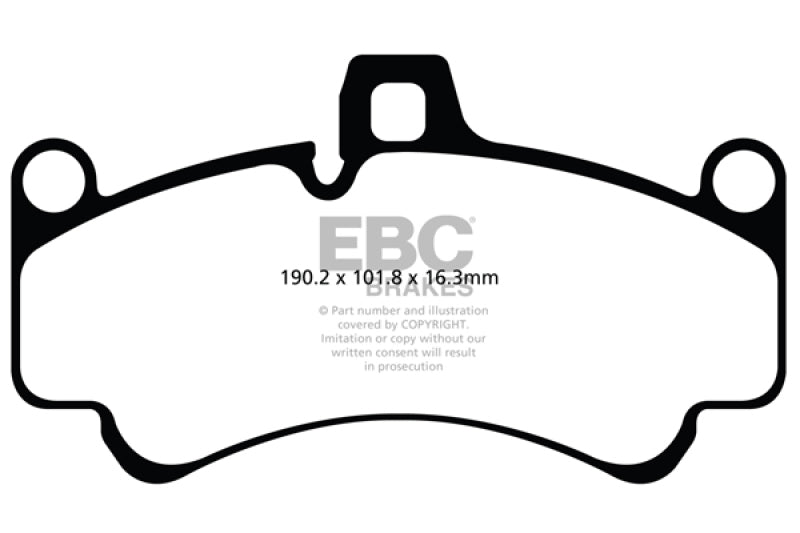 EBC DP41516R 01-03 Porsche 911 (996) (Cast Iron Rotor only) 3.6 Twin Turbo GT2 Yellowstuff Front Brake Pads