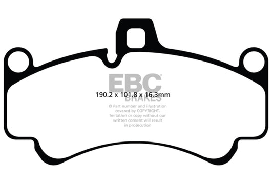 EBC DP41516R 01-03 Porsche 911 (996) (Cast Iron Rotor only) 3.6 Twin Turbo GT2 Yellowstuff Front Brake Pads