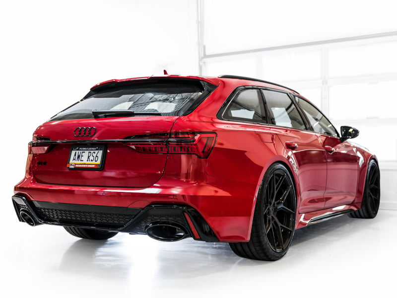 AWE Tuning 3025-33776 21-23 Audi C8 RS6/RS7 SwitchPath Cat-back Exhaust - Diamond Black Tips
