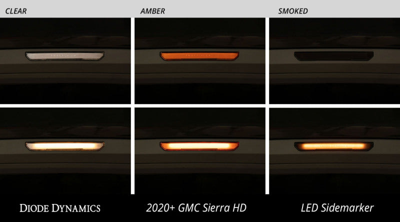 Diode Dynamics DD5127 20-21 Sierra 2500/3500 LED Sidemarkers HD Smoked Set