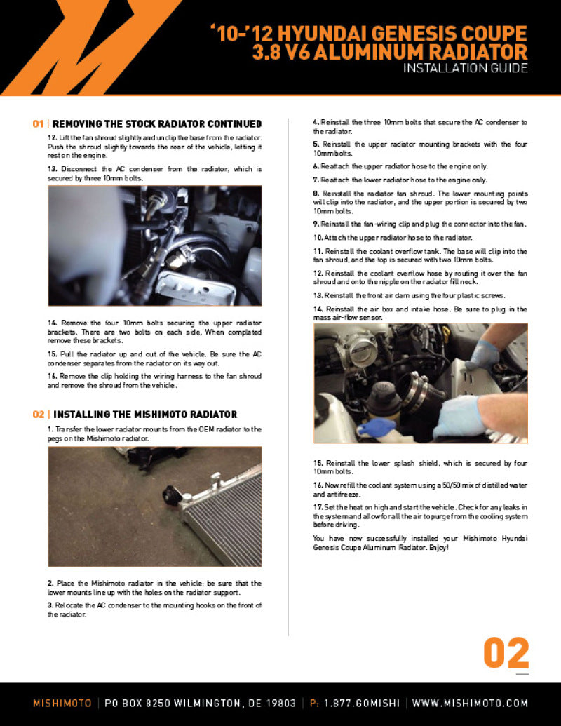 Mishimoto MMRAD-GEN6-10 10-12 Hyundai Genesis Coupe 3.8L V6 Performance Aluminum Radiator