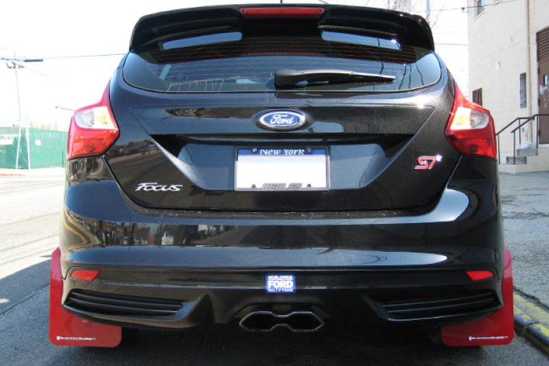 Rally Armor MF27-UR-NBL/WH 12-19 Ford Focus ST / 16-19 RS Nitrous Blue UR Mud Flap w/White Logo