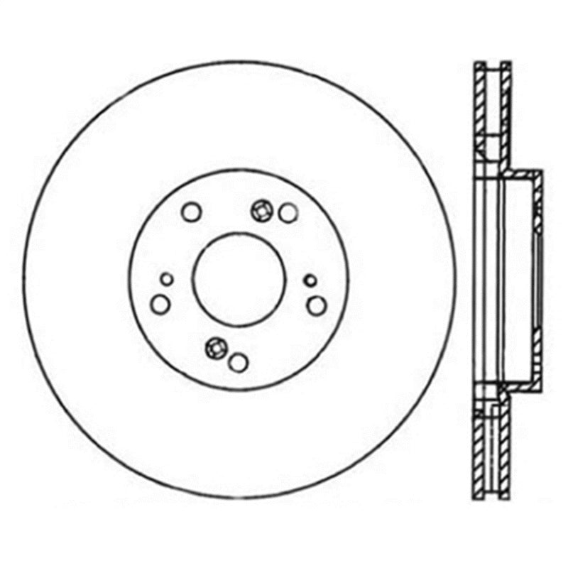 Stoptech 126.40057SL StopTech Power Slot Slotted 06-08 Honda Civic Si Front Left Rotor