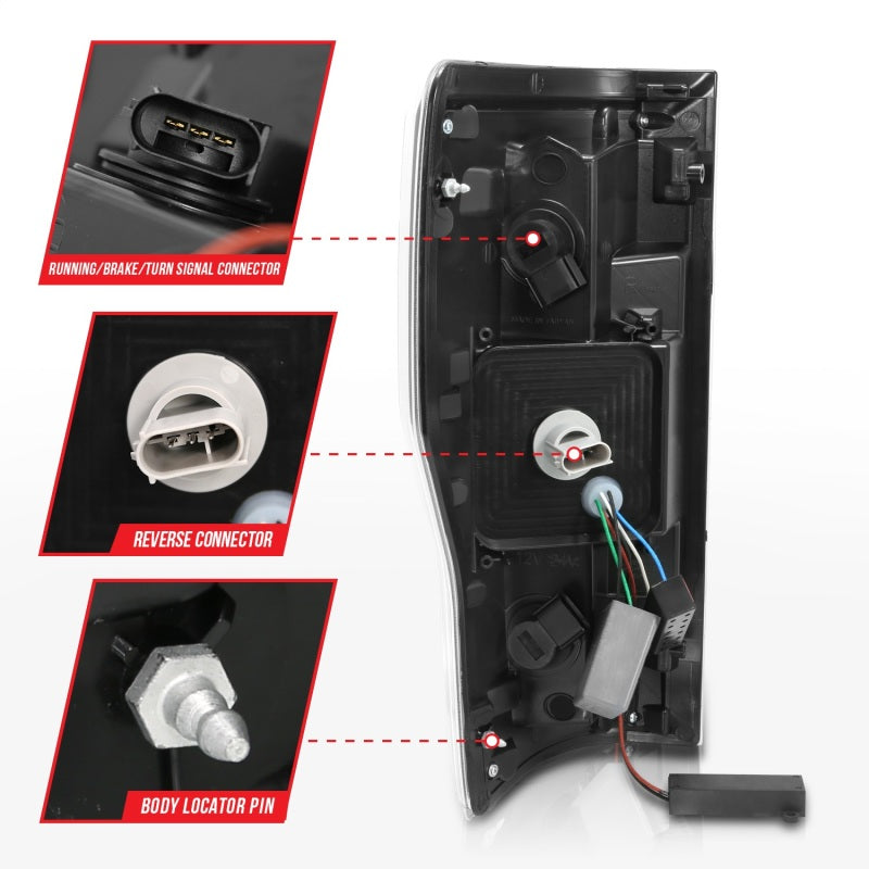 ANZO 311288 2017+ Ford F-250 LED Taillights - Black/Smoke