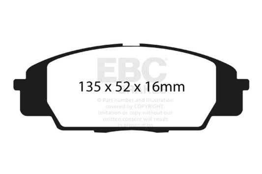EBC DP51254NDX 07-11 Acura CSX (Canada) 2.0 Type S Bluestuff Front Brake Pads
