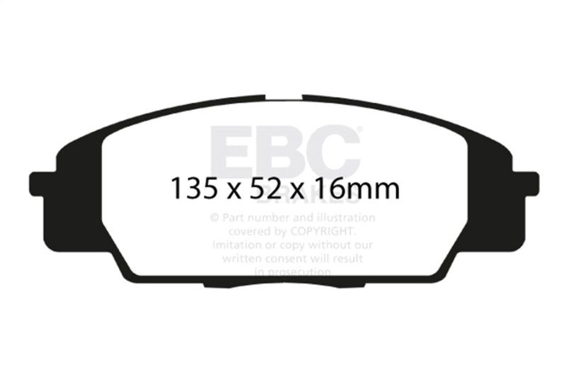 EBC DP41254R 07-11 Acura CSX (Canada) 2.0 Type S Yellowstuff Front Brake Pads