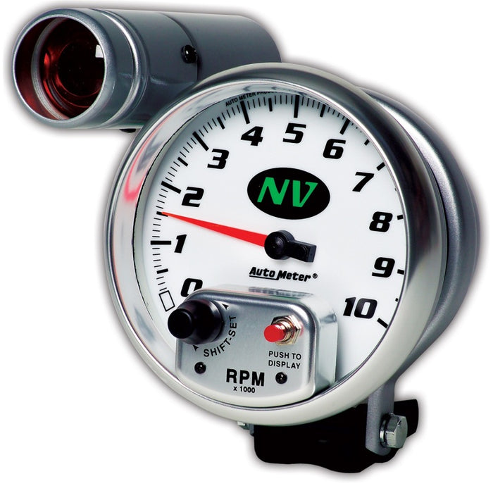 AutoMeter 7499 Gauge Tachometer 5in. 10K RPM Pedestal W/ Ext. Shift-Lite NV