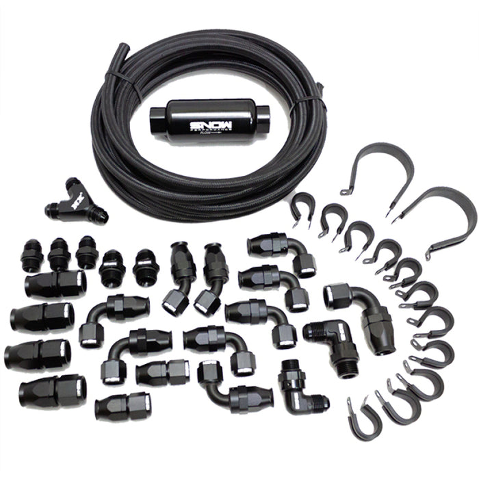 Snow Performance SNF-60001B 10AN Braided Stainless Fuel Line Kit - Black Line