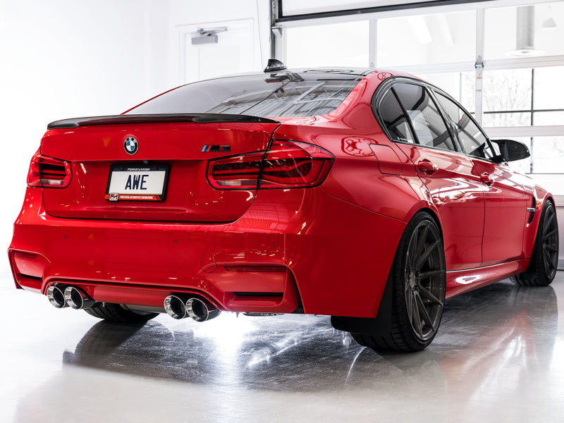 AWE Tuning 3020-42082 BMW F8X M3/M4 Track Edition Catback Exhaust - Chrome Silver Tips