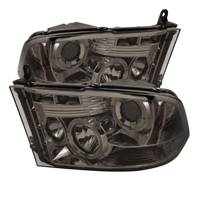 SPYDER 5010056 Spyder Dodge RAM 1500 09-14 10-14 Projector Headlights Halogen- LED Halo LED- Smke PRO-YD-DR09-HL-SM