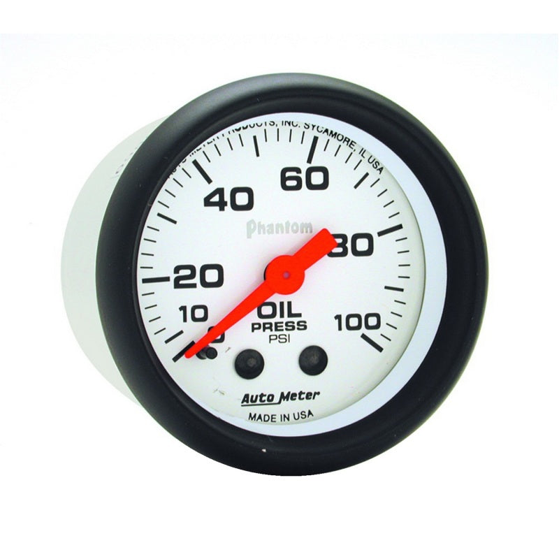 AutoMeter 5721 Autometer Phantom 52mm 0-100 PSI Mechanical Oil Pressure Gauge
