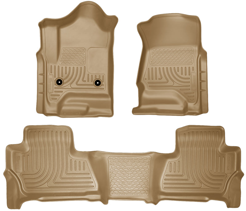 Husky Liners 99213 2015 Chevy/GMC Suburban/Yukon XL WeatherBeater Combo Tan Front & 2nd Seat Floor Liners