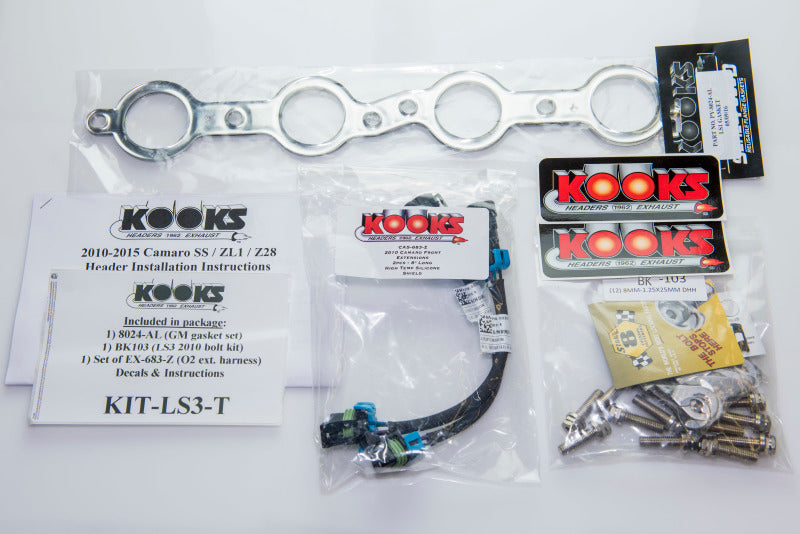 Kooks Headers 2250H430 Kooks 10-14 Chevy Camaro SS LS3/L99/ 6.2L 1 7/8in x 3in SS LT Headers Inc 3in x 2 1/2in Green Catted