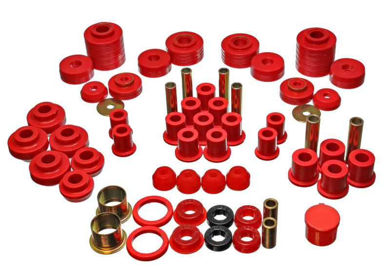 Energy Suspension 4.18101R 80-96 Ford F150 Std/Extra Cab Pickup Red Hyper-Flex Master Bushing Set