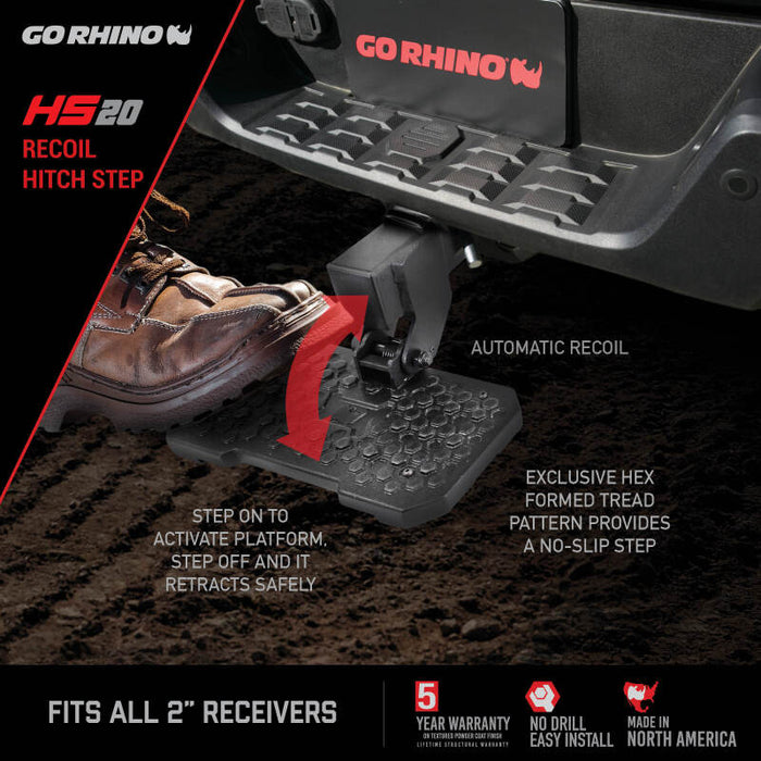 Go Rhino HS2012T HS-20 Hitch Bumper Step