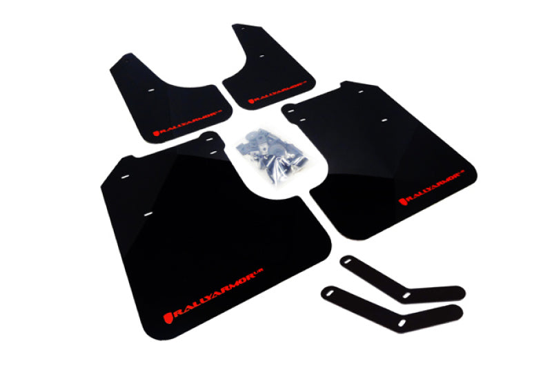 Rally Armor MF6-UR-BLK/WH 08-10 Subaru WRX / 08-11 Impreza 2.5i (Hatch/Sedan) Black UR Mud Flap w/White Logo