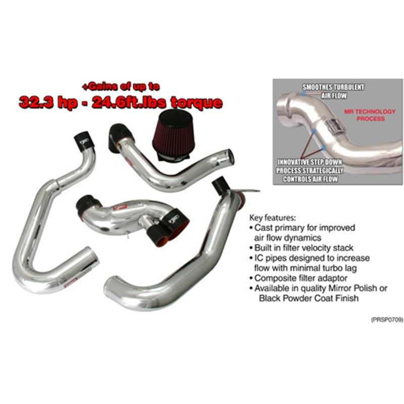 Injen SP1898BLK 03-06 Evo 8/9/MR Cast Aluminum Intake System w/ Full Intercooler Piping Black Short RAM Intake
