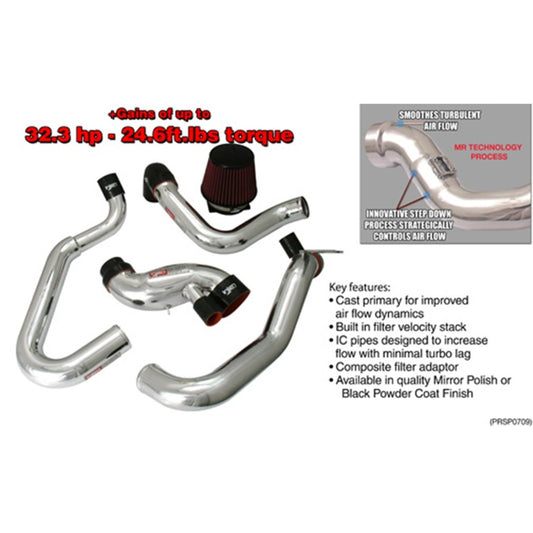 Injen SP1898BLK 03-06 Evo 8/9/MR Cast Aluminum Intake System w/ Full Intercooler Piping Black Short RAM Intake