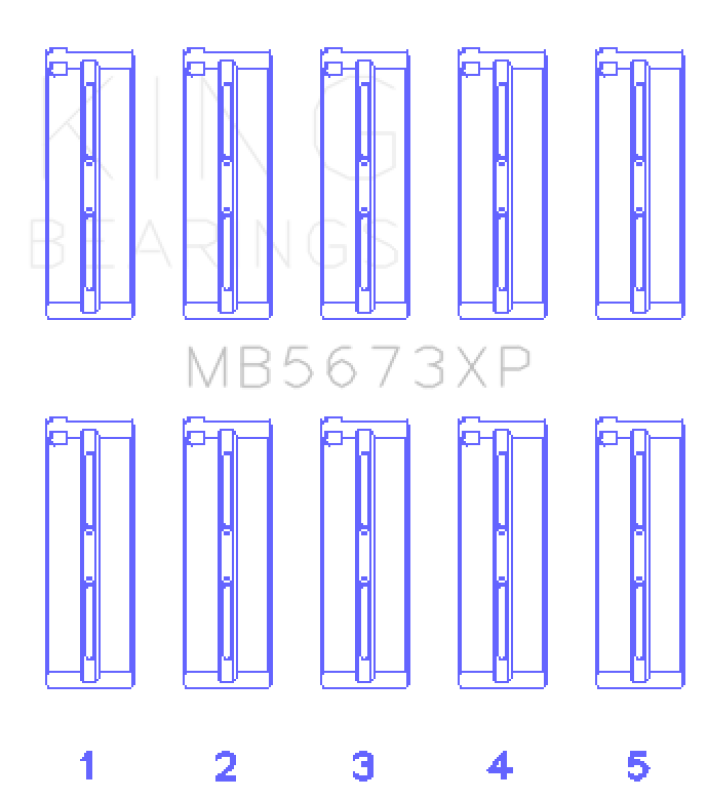 King Engine Bearings MB5673XP Honda F20C/F22C 16v Performance Main Bearing Set - Size STD
