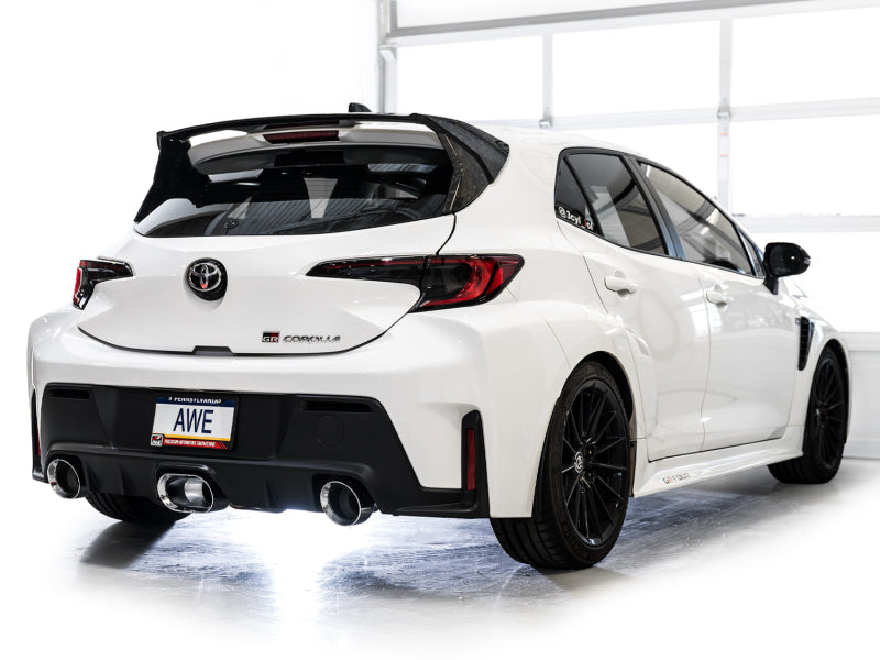 AWE Tuning 3020-52472 AWE 23-24 Toyota GR Corolla Track Edition Catback Exhaust - Chrome Silver Tips