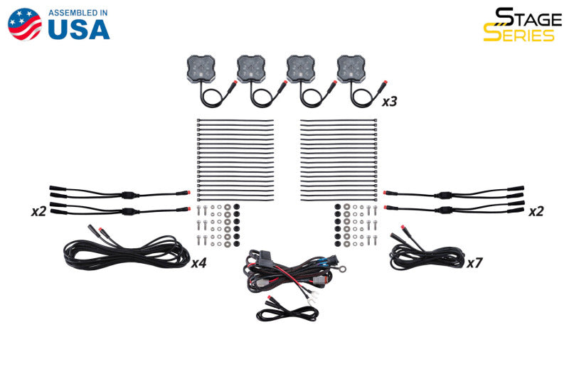 Diode Dynamics DD7749C RGBW Rock Light Installer Magnet Mount Kit w/Controller (12-pack)