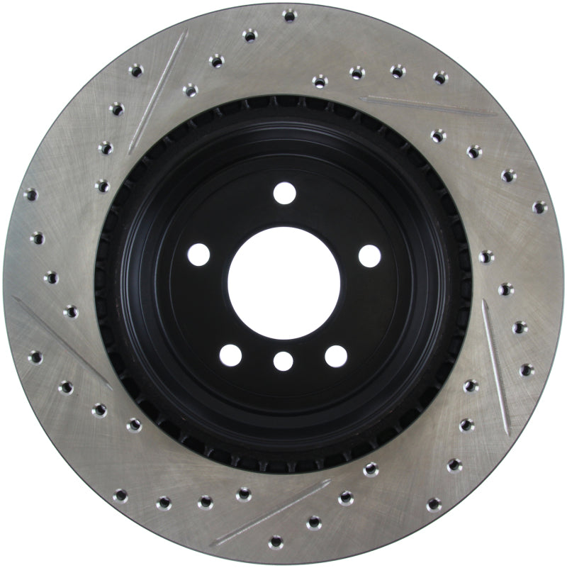 Stoptech 127.34080L StopTech 06 BMW 330 / 07-09 BMW 335 Slotted & Drilled Left Rear Rotor