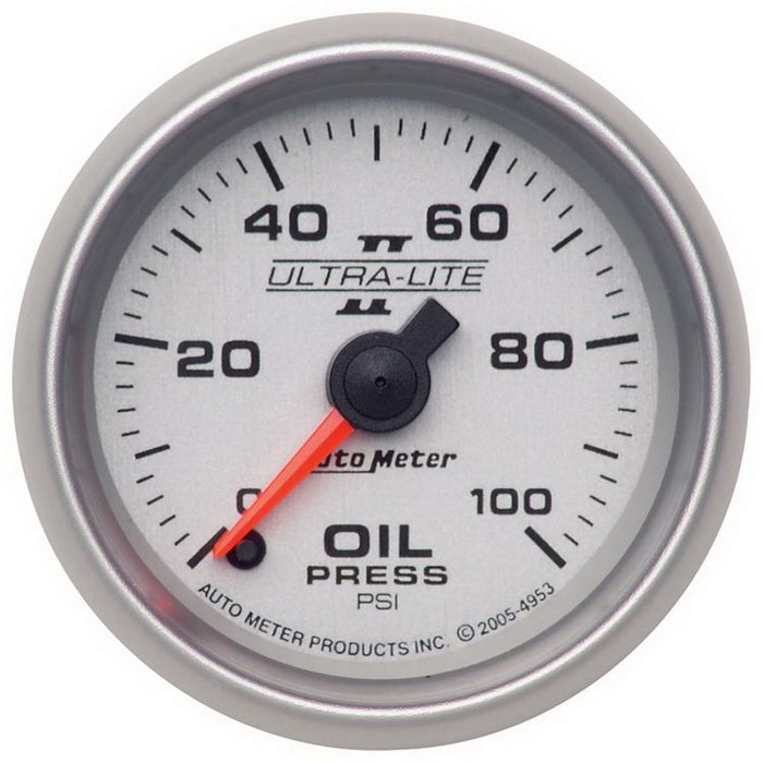 AutoMeter 4953 Autometer Ultra-Lite II 52mm 0-100 psi Full Sweep Electric Oil Pressure Gauge