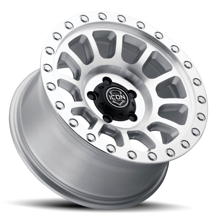 ICON 8017858347SM Hulse 17 X 8.5 6 X 5.5 0mm Offset 4.75in BS Silver Machined