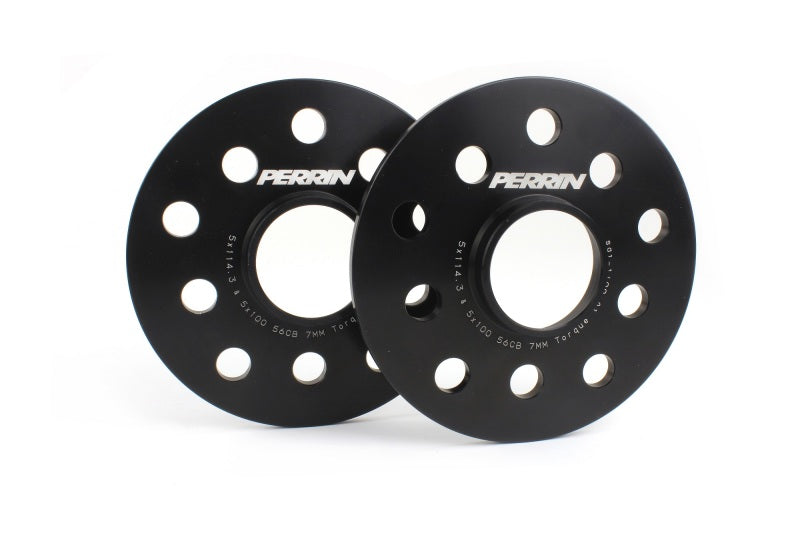 Perrin Performance PSP-WHL-107BK PERRIN Subaru/Toyota/Scion 7mm Wheel Spacers (Slip-On Style With Studs) 5x114.3/5x100 56mm CB - Pair