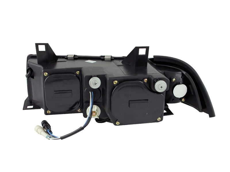 ANZO 121325 1992-1998 BMW 3 Series E36 Projector Headlights w/ Halo Black G2 1 pc