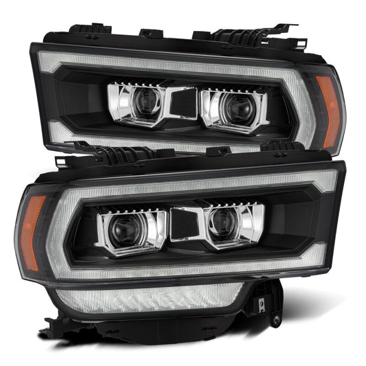 AlphaRex 880550 19-21 RAM 2500 LUXX LED Proj Headlights Plank Style Black w/Activ Light/Seq Signal/DRL