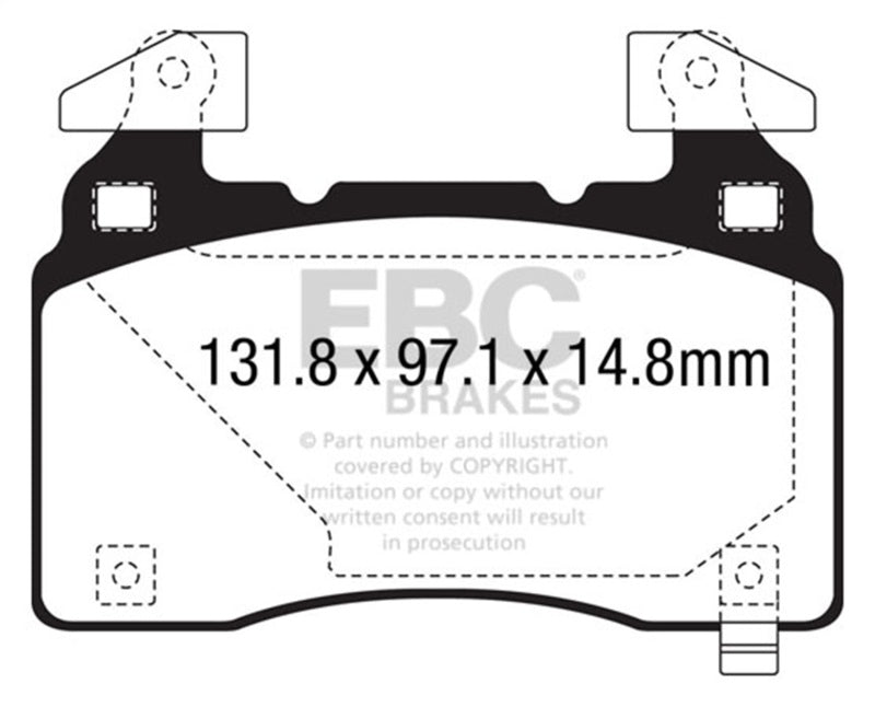 EBC DP33028C 14+ Cadillac CTS Vsport 3.6 Twin Turbo Redstuff Front Brake Pads