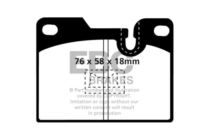 EBC DP4346R 79-88 Porsche 924 2.0 Turbo Yellowstuff Rear Brake Pads