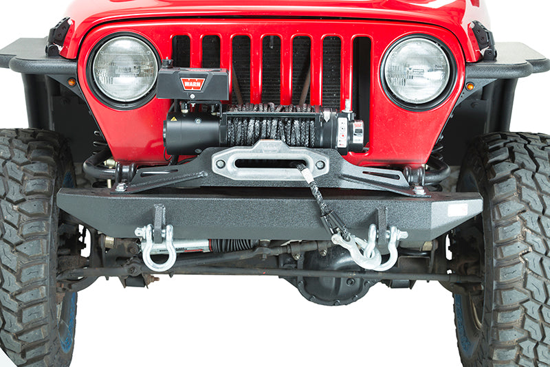 Fishbone Offroad FB22049 97-06 Jeep Wrangler TJ Rubicon Front Bumper - Blk Txtrd Powdercoat Piranha Series