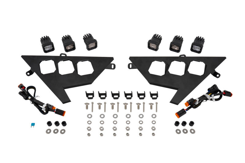 Diode Dynamics DD7645 20-Present Polaris RZR C1 Headlamp Kit Sport - White ABL (Pair)