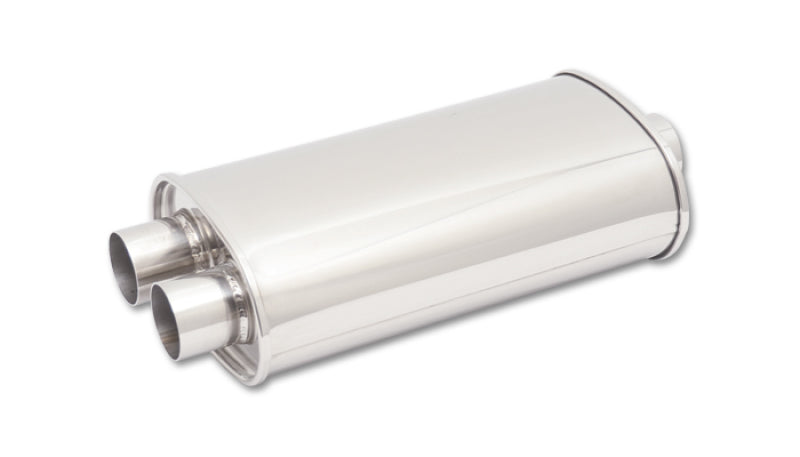 Vibrant 1136 StreetPower Oval Muffler 5in x 9in x 15in - 3in inlet/Dual Outlet (Center In - Dual Out)