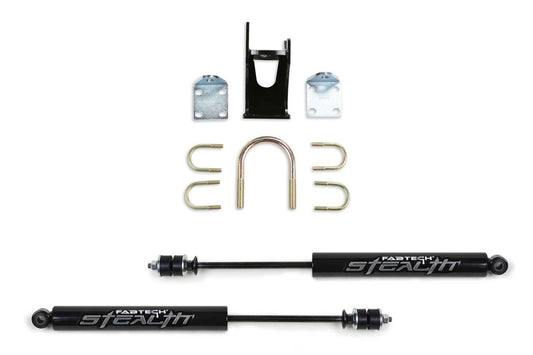 Fabtech FTS8046 05-21 Ford F250/350 4WD Dual Stealth Steering Stabilizer Kit - Opposing Style