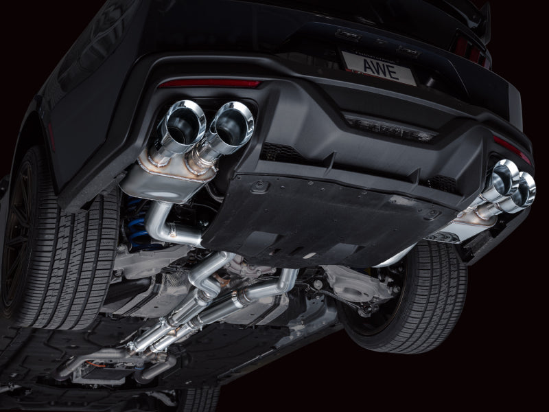 AWE Tuning 3025-42375 AWE 2024 Ford Mustang Dark Horse S650 RWD SwitchPath Catback Exhaust w/ Quad Chrome Silver Tips