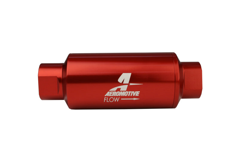Aeromotive 12335 In-Line Filter - AN-10 size - 40 Micron SS Element - Red Anodize Finish