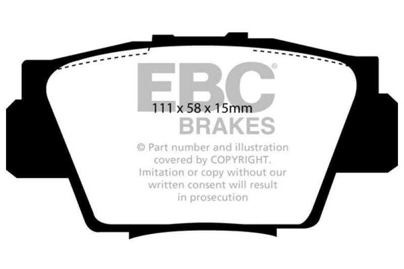 EBC DP4873R 91-96 Acura NSX 3.0 Yellowstuff Rear Brake Pads