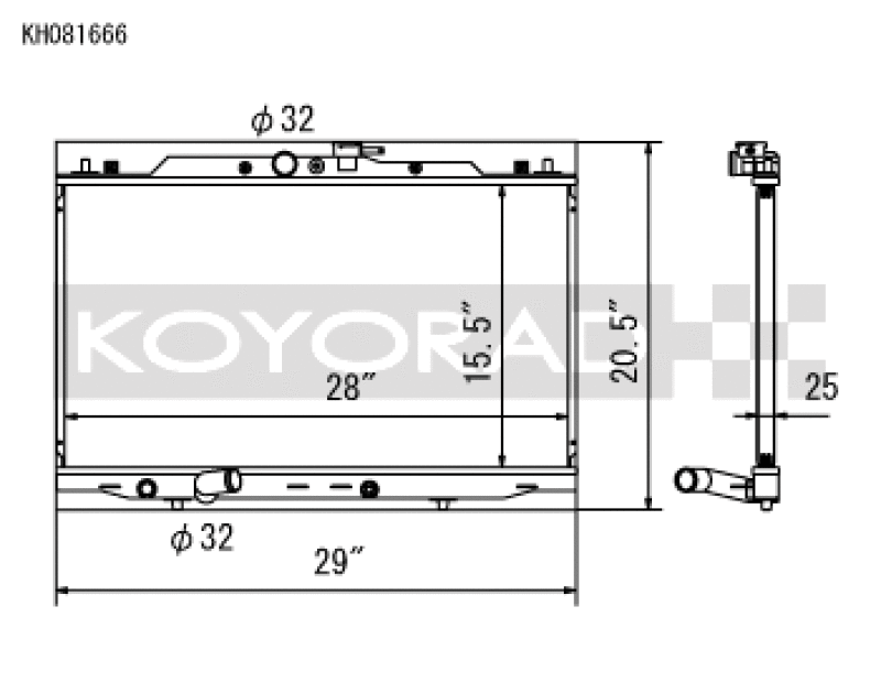 Koyo KH081666 04-08 Acura TSX 2.4L (MT) Racing Radiator - 25MM CORE