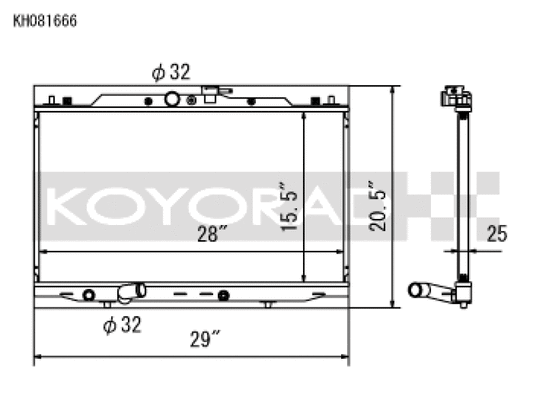 Koyo KH081666 04-08 Acura TSX 2.4L (MT) Racing Radiator - 25MM CORE