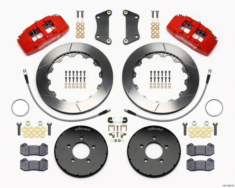 Wilwood 140-13581-R Dynapro 6 Front Hat Kit 12.88in Red 2005-Up Mazda 3 w/ Lines