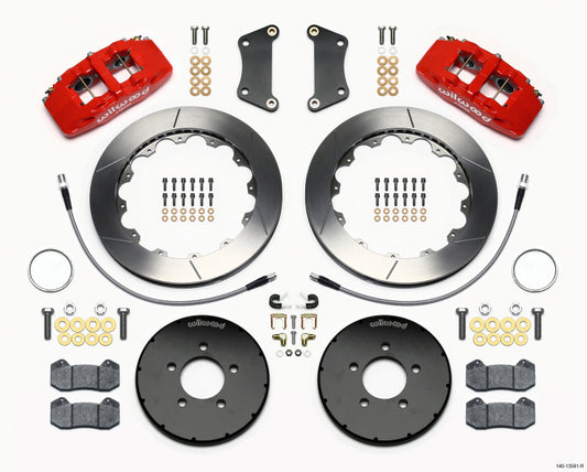 Wilwood 140-13581-R Dynapro 6 Front Hat Kit 12.88in Red 2005-Up Mazda 3 w/ Lines