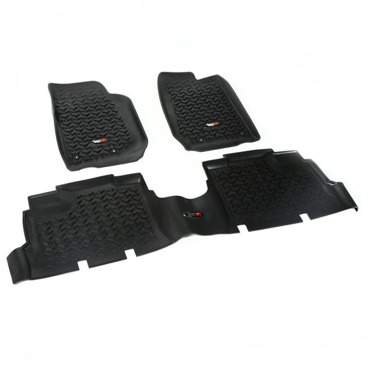 Rugged Ridge 12987.04 Floor Liner Front/Rear Black 2007-2018 Jeep Wrangler JK 4 Dr