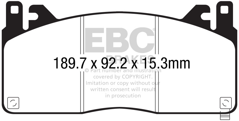 EBC DP43055R 15-17 Ford Mustang Shelby GT350/GT350R Yellowstuff Front Brake Pads