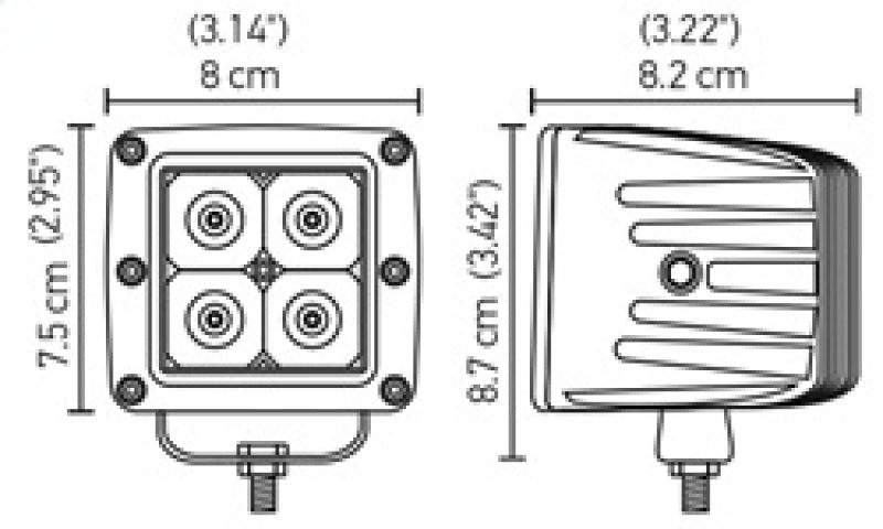 Hella 357204821 HVF Cube 4 LED Off Road Kit - 3.1in 2X12W